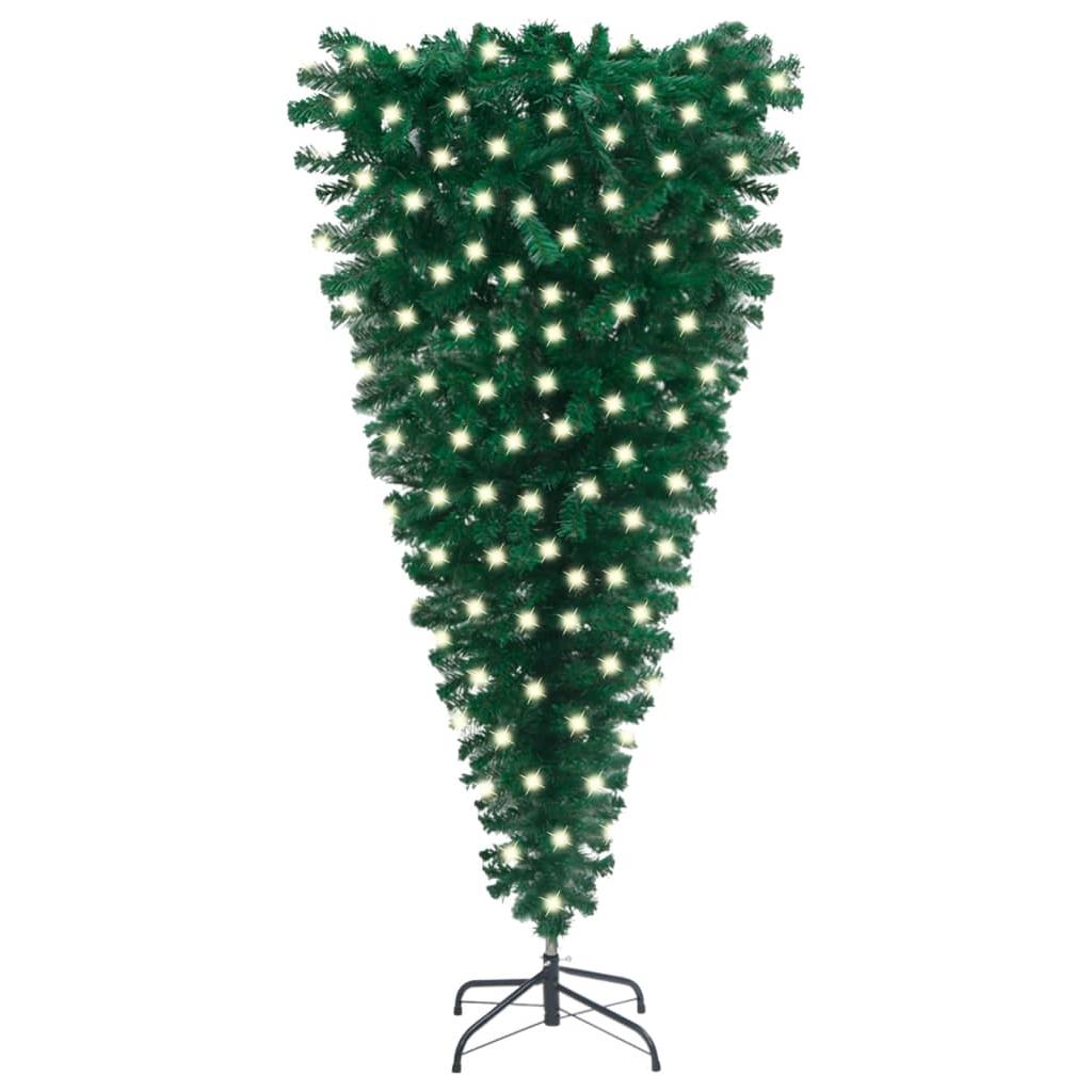 Apversta dirbtinė Kalėdų eglutė su LED lemputėmis, žalia, 180cm