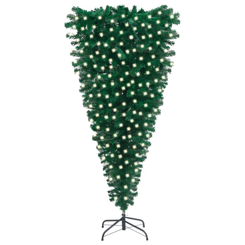 Apversta dirbtinė Kalėdų eglutė su LED lemputėmis, žalia, 210cm