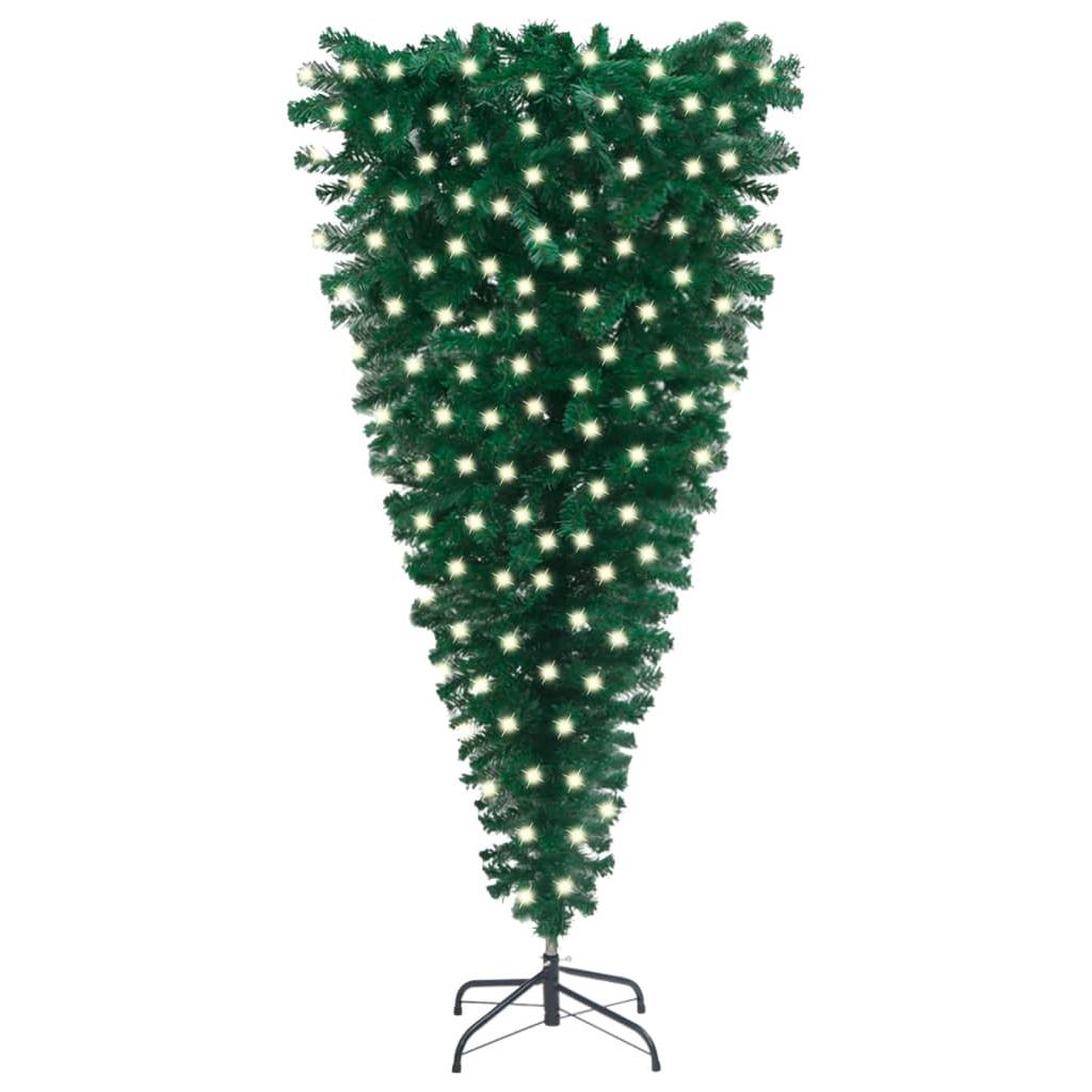 Apversta dirbtinė Kalėdų eglutė su LED lemputėmis, žalia, 240cm