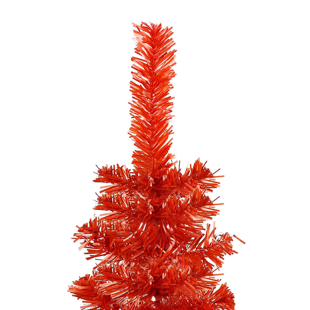 Siaura Kalėdų eglutė su LED lemputėmis, raudona, 150cm
