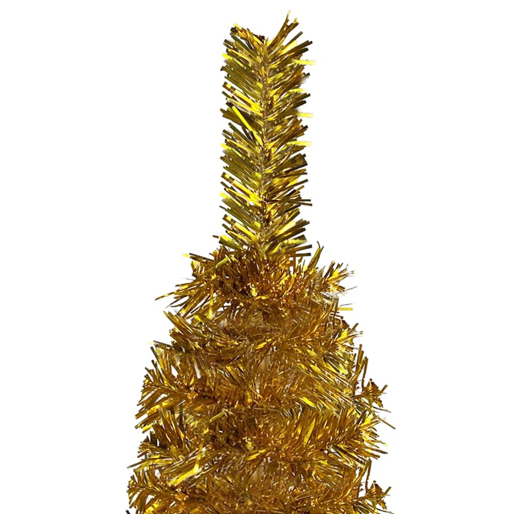 Siaura Kalėdų eglutė su LED lemputėmis, auksinė, 150cm