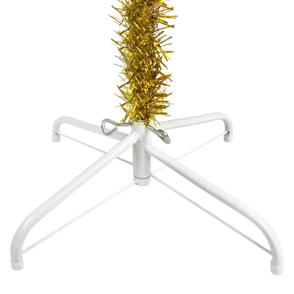 Siaura Kalėdų eglutė su LED lemputėmis, auksinė, 150cm