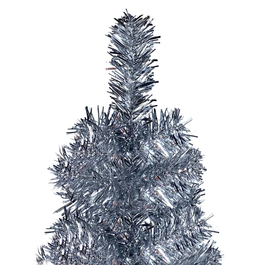 Siaura Kalėdų eglutė su LED lemputėmis, sidabrinė, 150cm