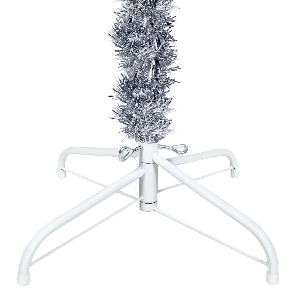 Siaura Kalėdų eglutė su LED lemputėmis, sidabrinė, 150cm