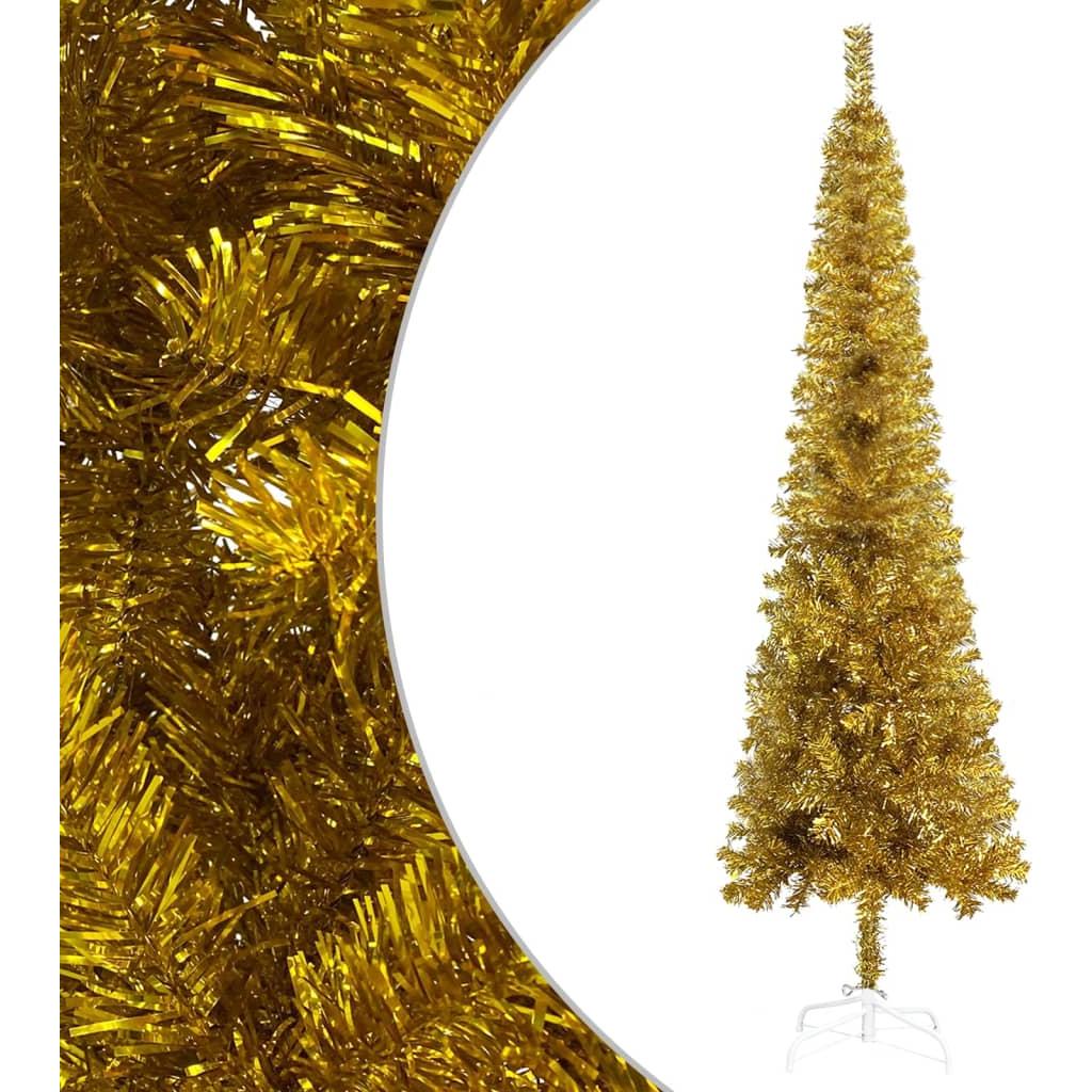 Kalėdų eglutė su LED ir žaisliukų rinkiniu, auksinė, 150cm