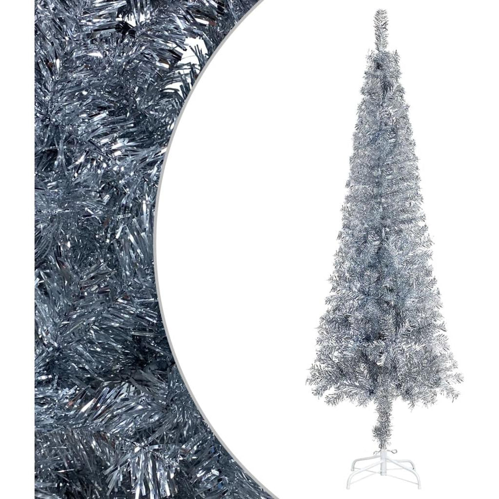 Kalėdų eglutė su LED ir žaisliukų rinkiniu, sidabrinė, 150cm