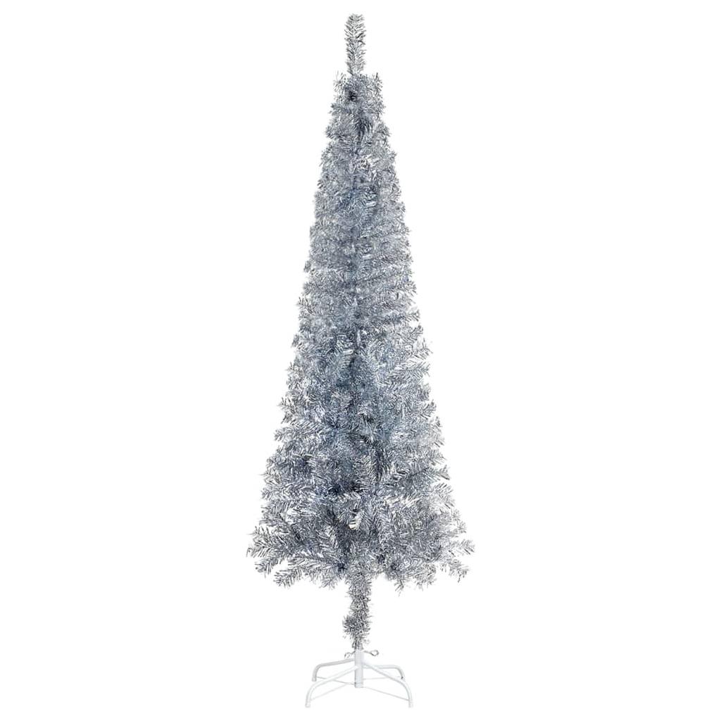 Kalėdų eglutė su LED ir žaisliukų rinkiniu, sidabrinė, 150cm