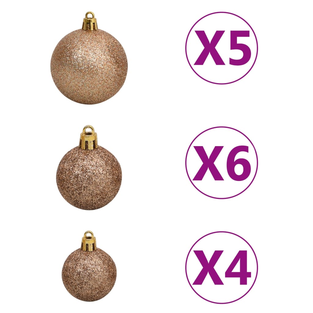Siaura Kalėdų eglutė su LED/žaisliukais, juoda, 120cm