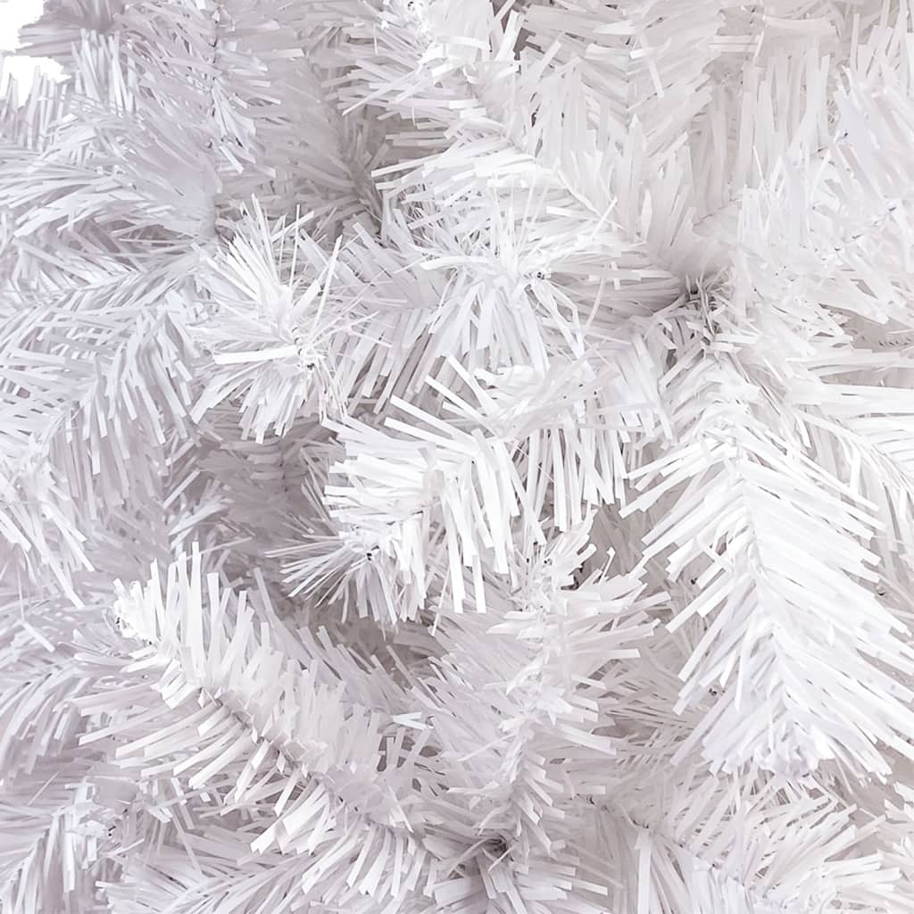 Siaura Kalėdų eglutė su LED ir žaisliukais, balta, 120cm