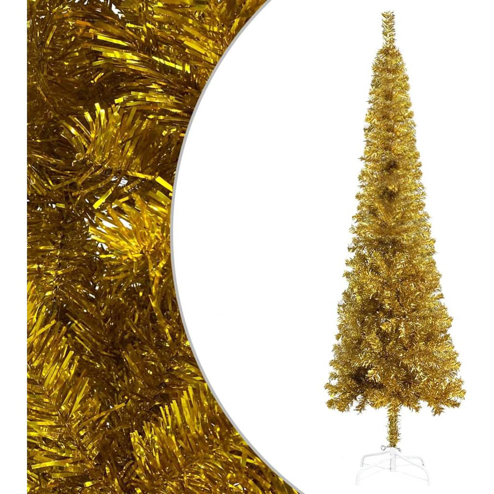 Kalėdų eglutė su LED ir žaisliukų rinkiniu, auksinė, 150cm