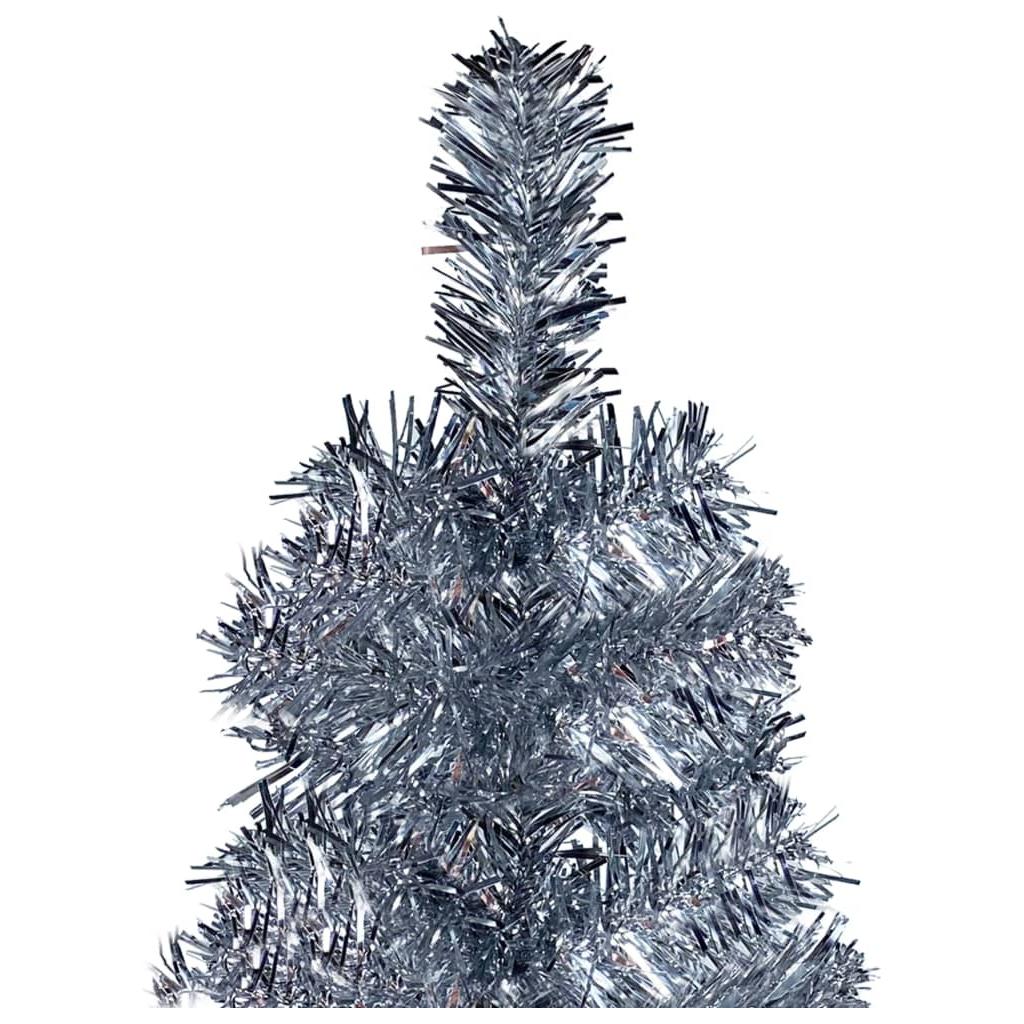 Kalėdų eglutė su LED ir žaisliukų rinkiniu, sidabrinė, 150cm