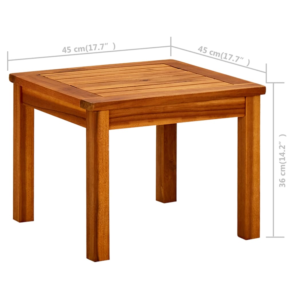 Sodo kavos staliukas, 45x45x36cm, akacijos medienos masyvas