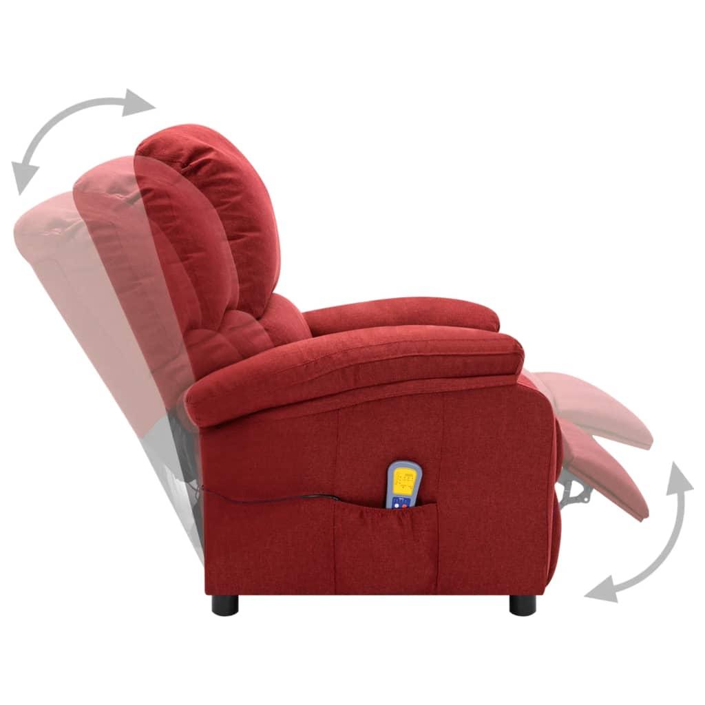 Elektrinis masažinis krėslas, raudonojo vyno spalvos, audinys