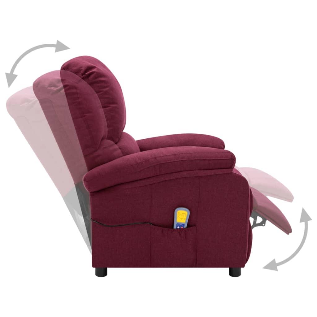 Elektrinis masažinis atlošiamas krėslas, violetinės spalvos, audinys