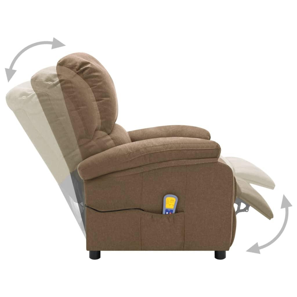 Elektrinis masažinis atlošiamas krėslas, taupe spalvos, audinys