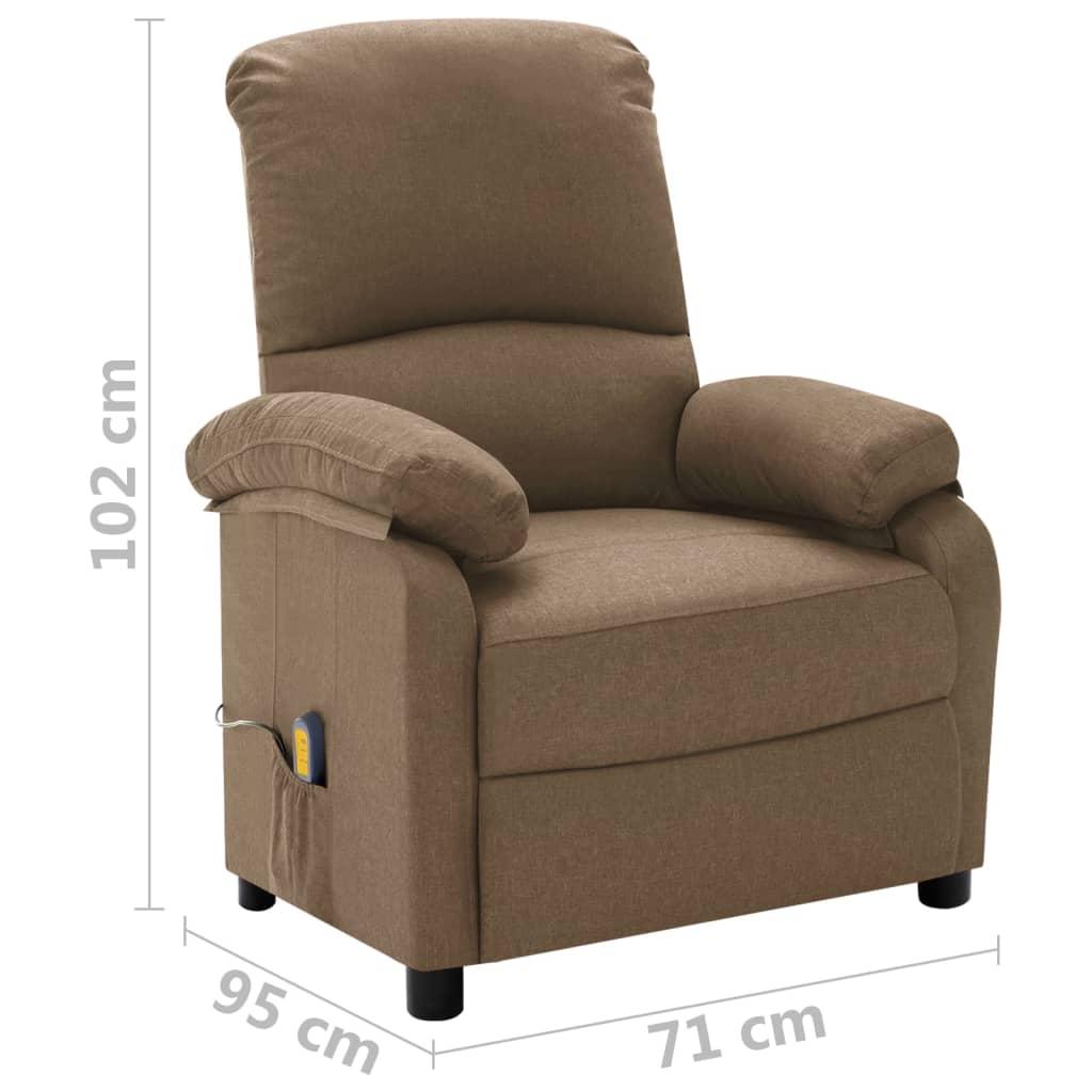 Elektrinis masažinis atlošiamas krėslas, taupe spalvos, audinys