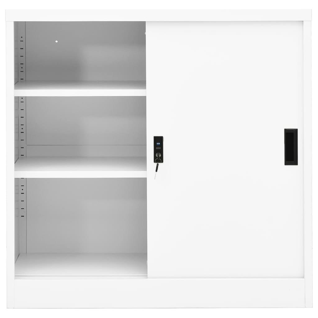 Biuro spintelė su stumdomom durim, balta, 90x40x90cm, plienas