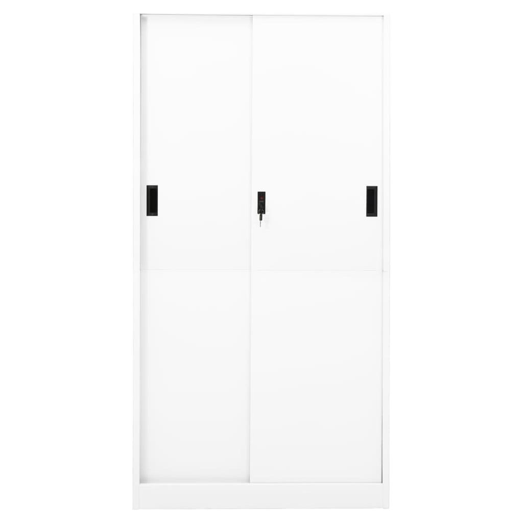 Biuro spintelė su stumdomom durim, balta, 90x40x180cm, plienas