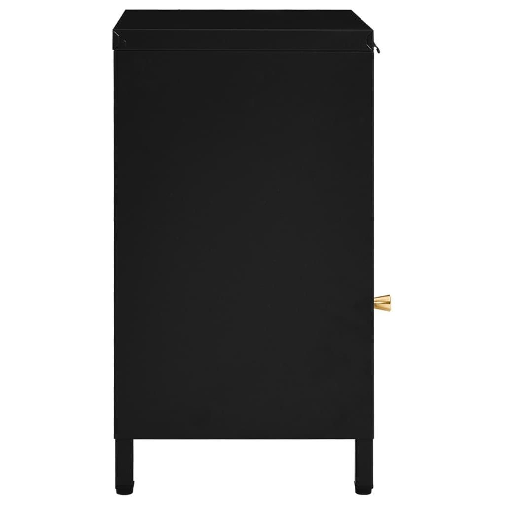 Naktinis staliukas, juodas, 40x30x54,5cm, plienas ir stiklas