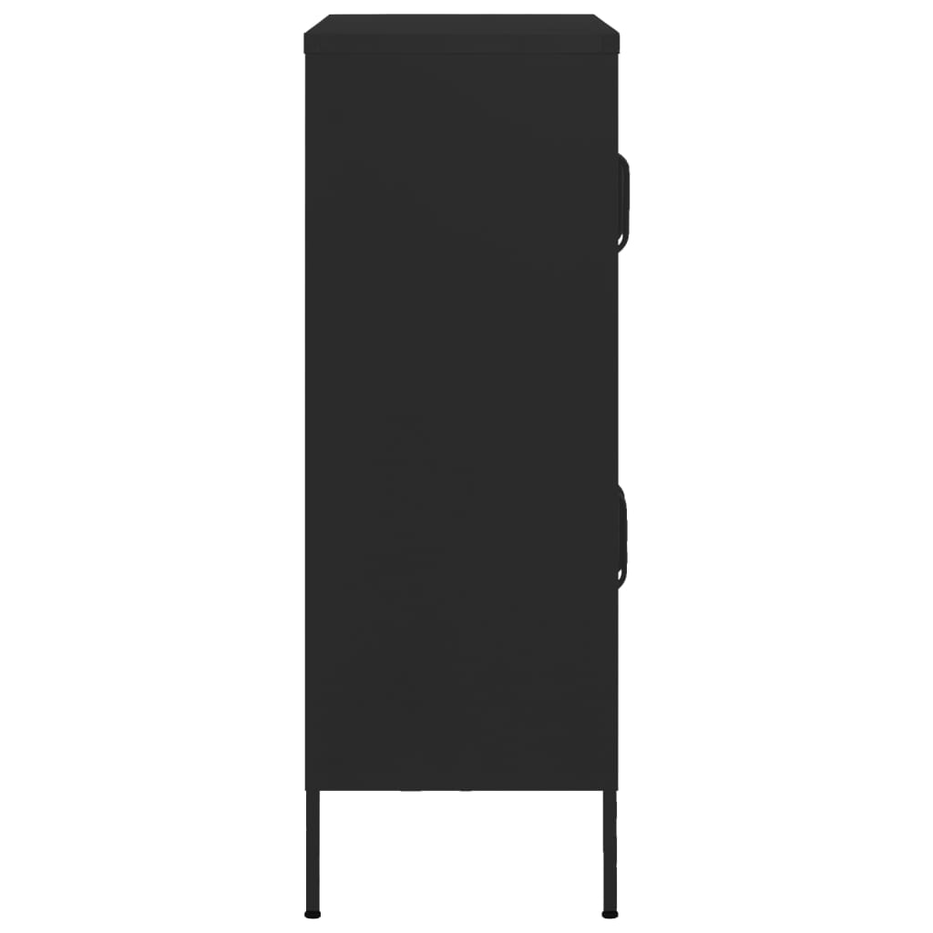Sandėliavimo spintelė, juodos spalvos, 80x35x101,5cm, plienas