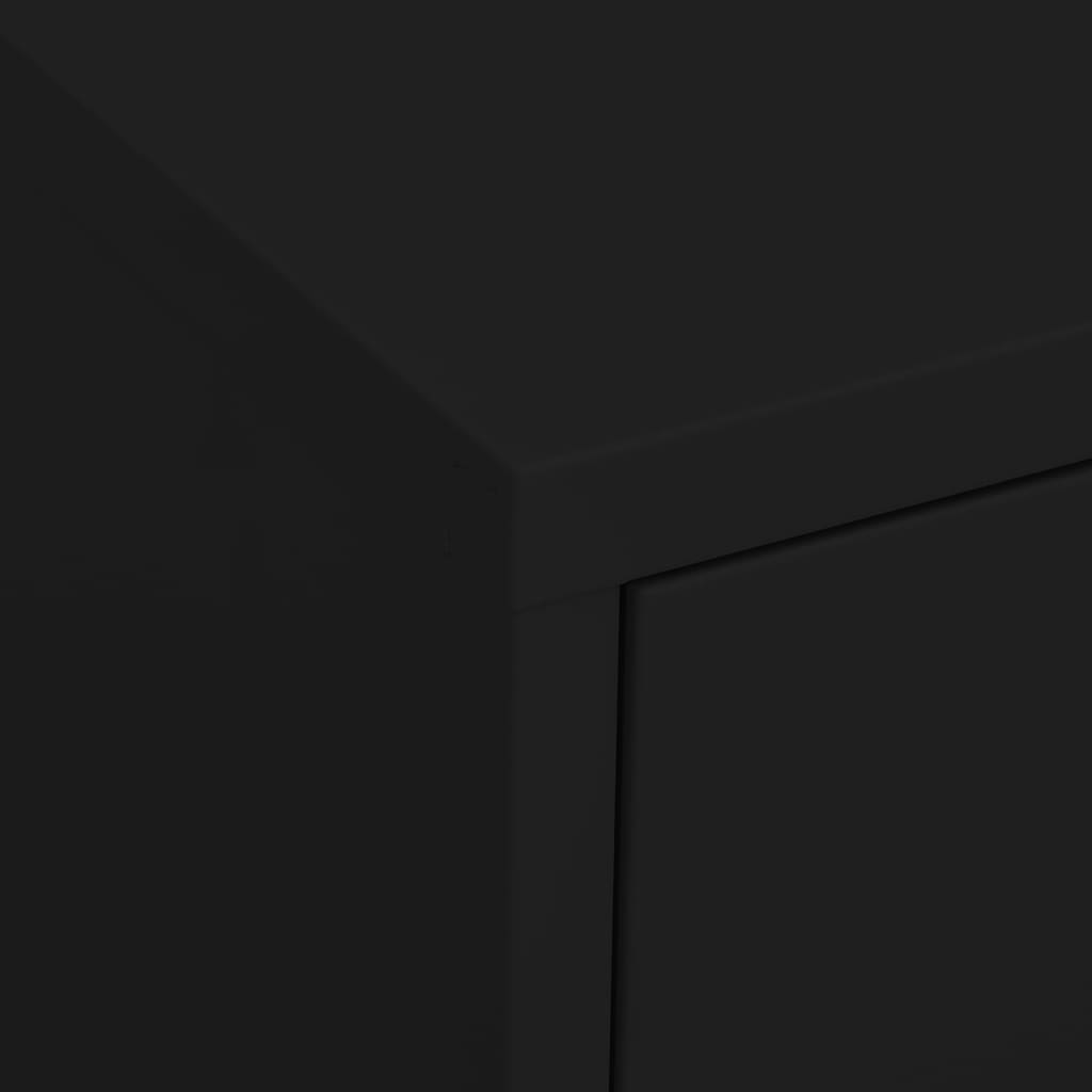Sandėliavimo spintelė, juodos spalvos, 80x35x101,5cm, plienas