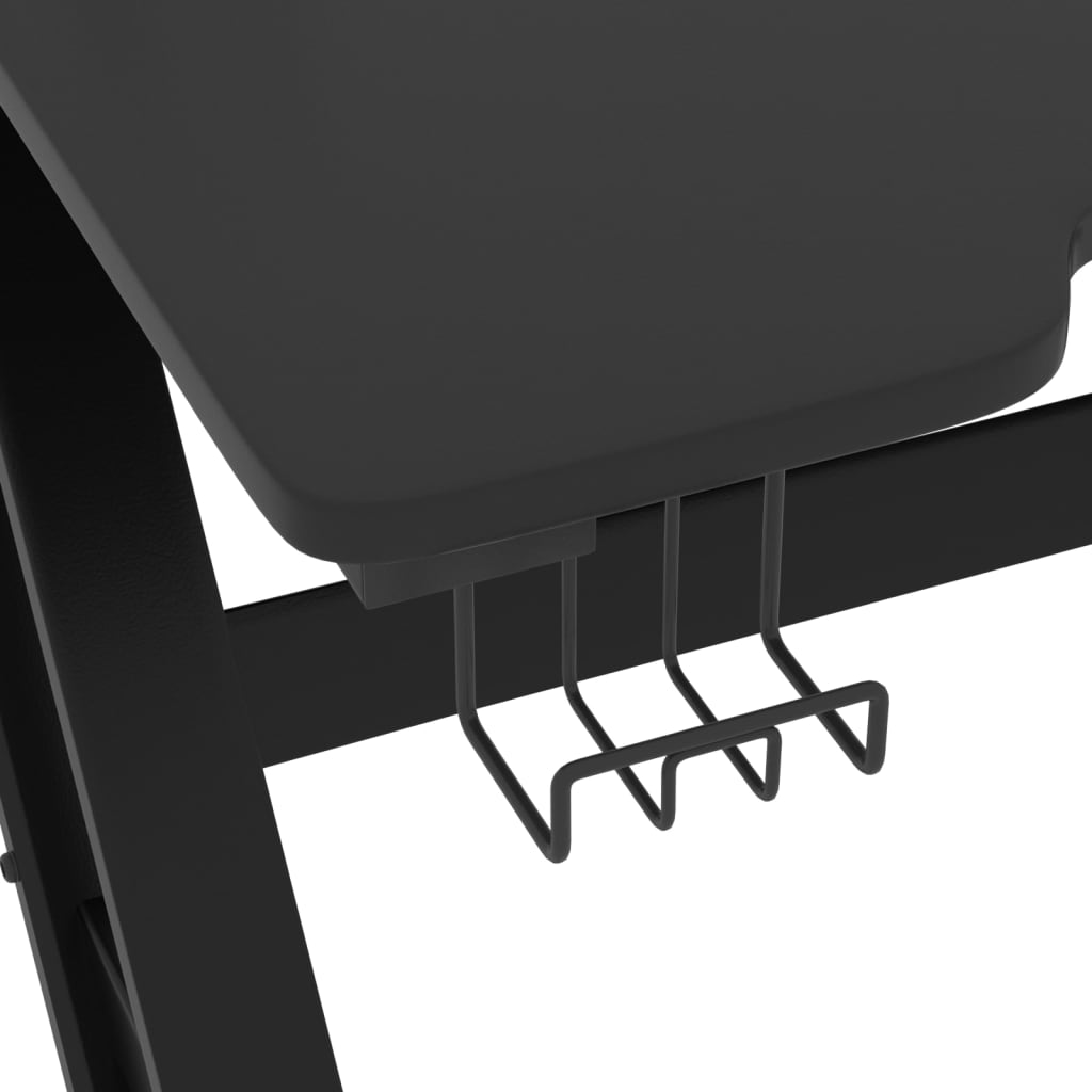 Žaidimų stalas su ZZ formos kojelėmis, juodas, 110x60x75cm