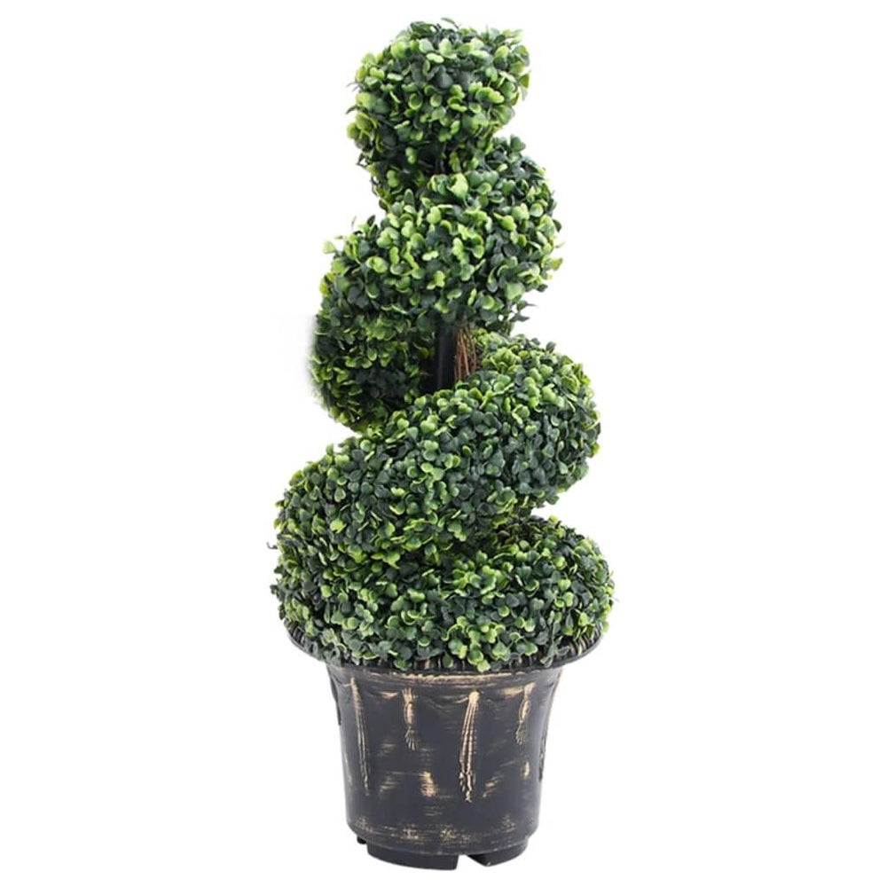 Dirbtinis buksmedis vazone, žalias, 89cm, spiralės formos
