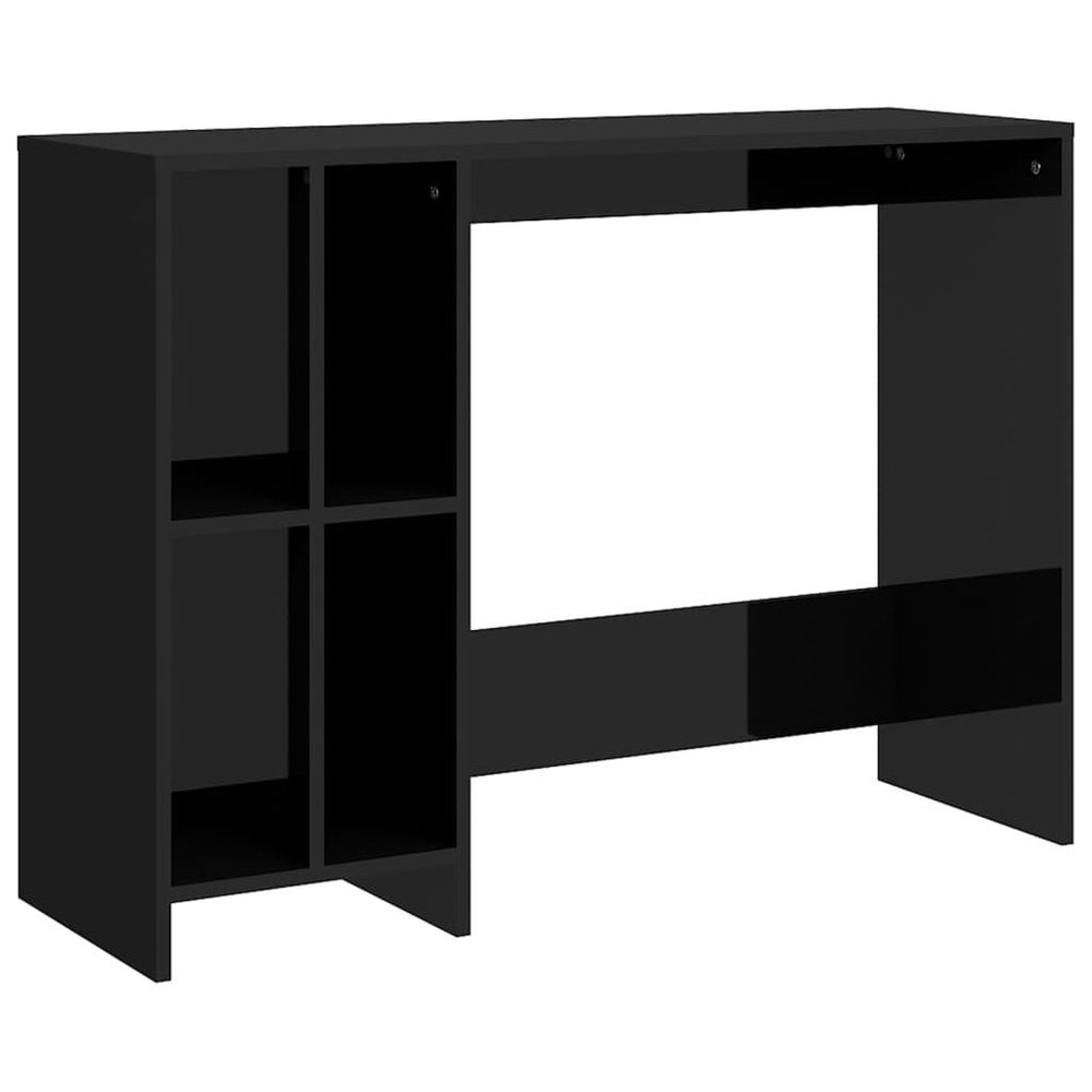 Kompiuterio stalas, juodos spalvos, 102,5x35x75cm, MDP, blizgus
