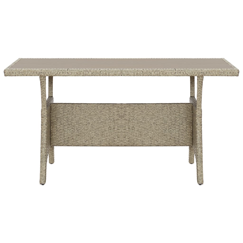Sodo stalas, pilkos spalvos, 120x70x66cm, poliratanas