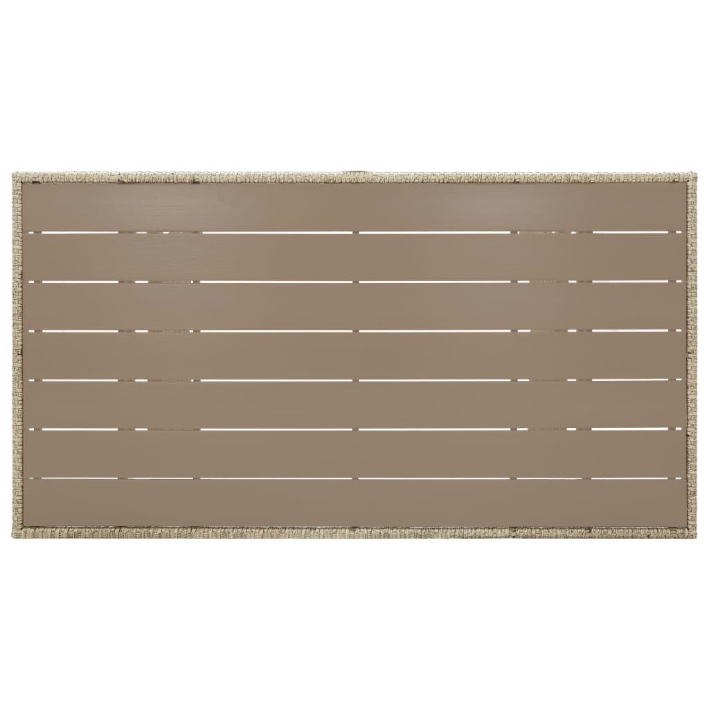 Sodo stalas, pilkos spalvos, 120x70x66cm, poliratanas