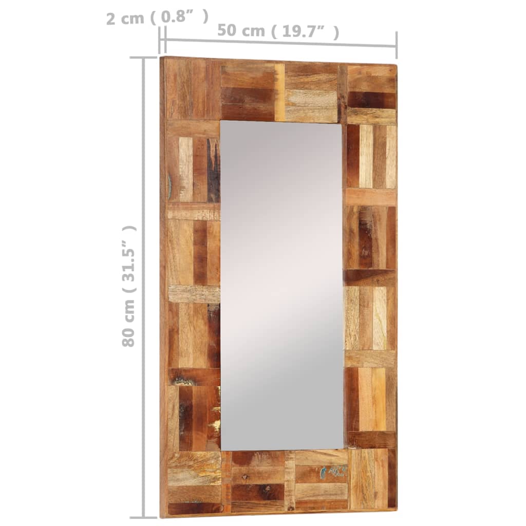 Sieninis veidrodis, 50x80cm, perdirbtos medienos masyvas