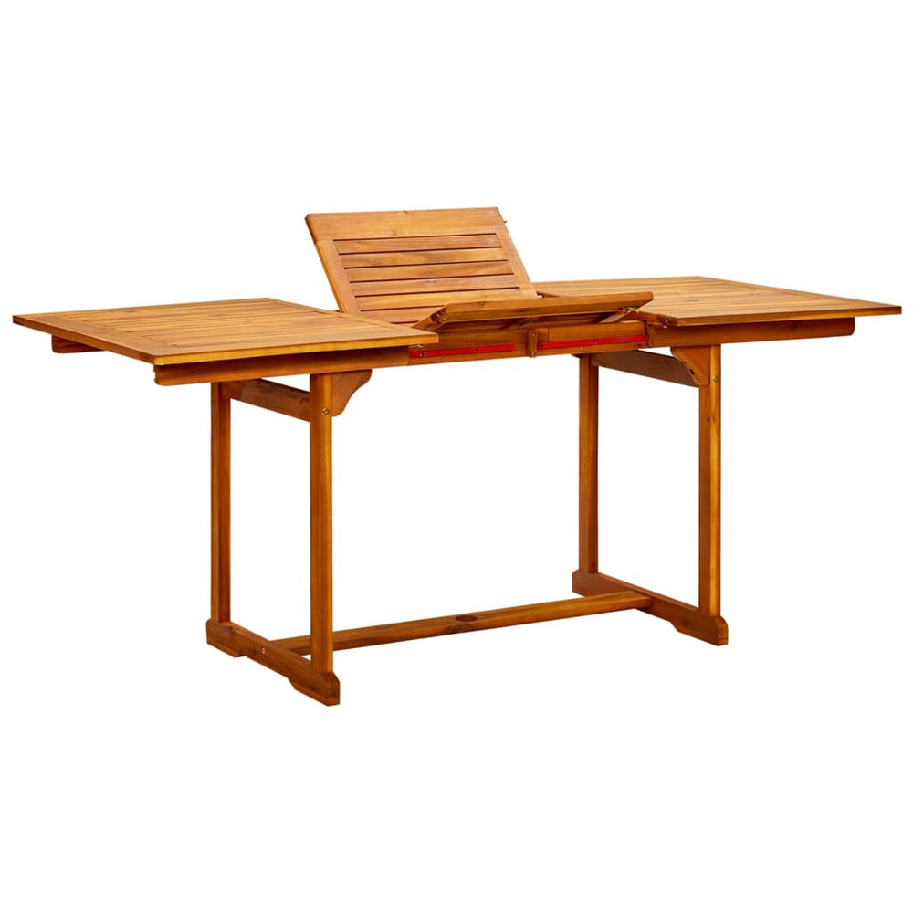 Sodo valgomojo stalas, (120–170)x80x75cm, akacijos masyvas