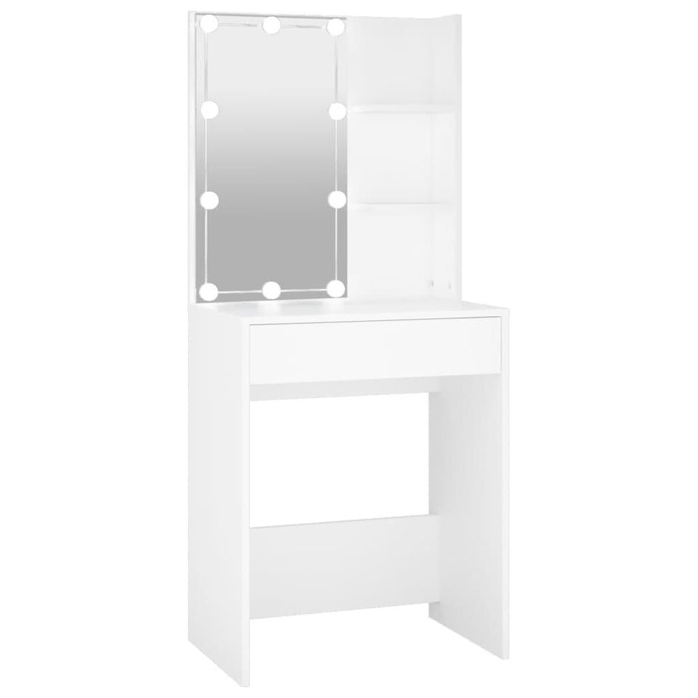 Kosmetinis staliukas su LED apšvietimu, baltas, 60x40x140cm