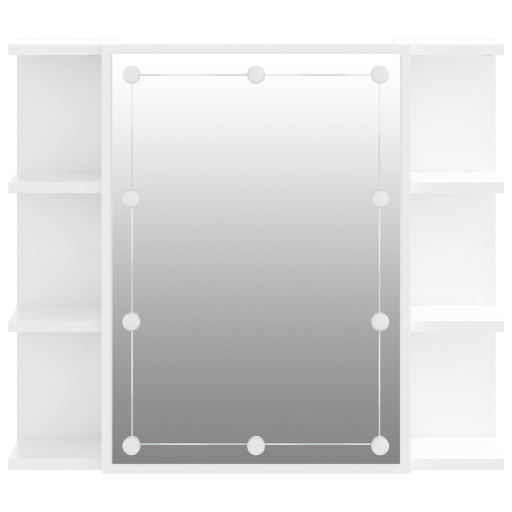 Veidrodinė spintelė su LED apšvietimu, balta, 70x16,5x60cm