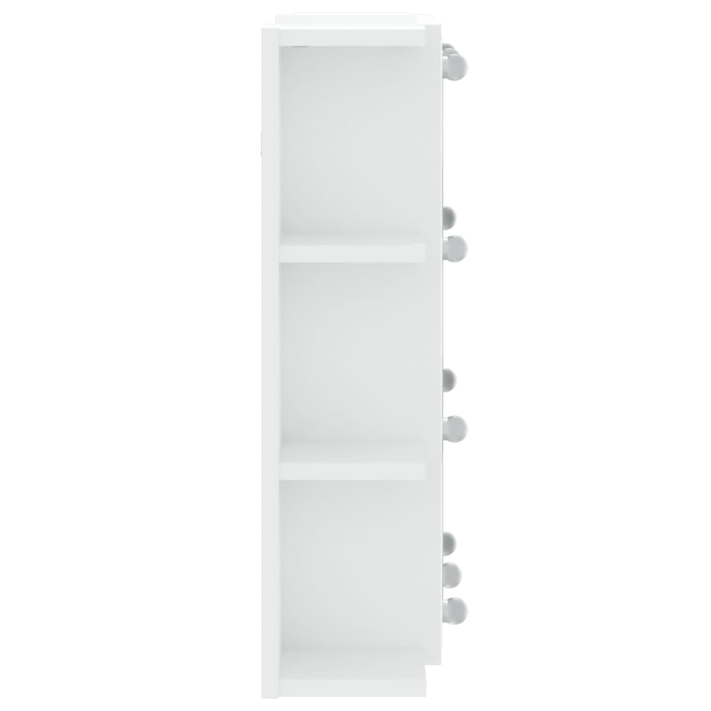 Veidrodinė spintelė su LED apšvietimu, balta, 70x16,5x60cm