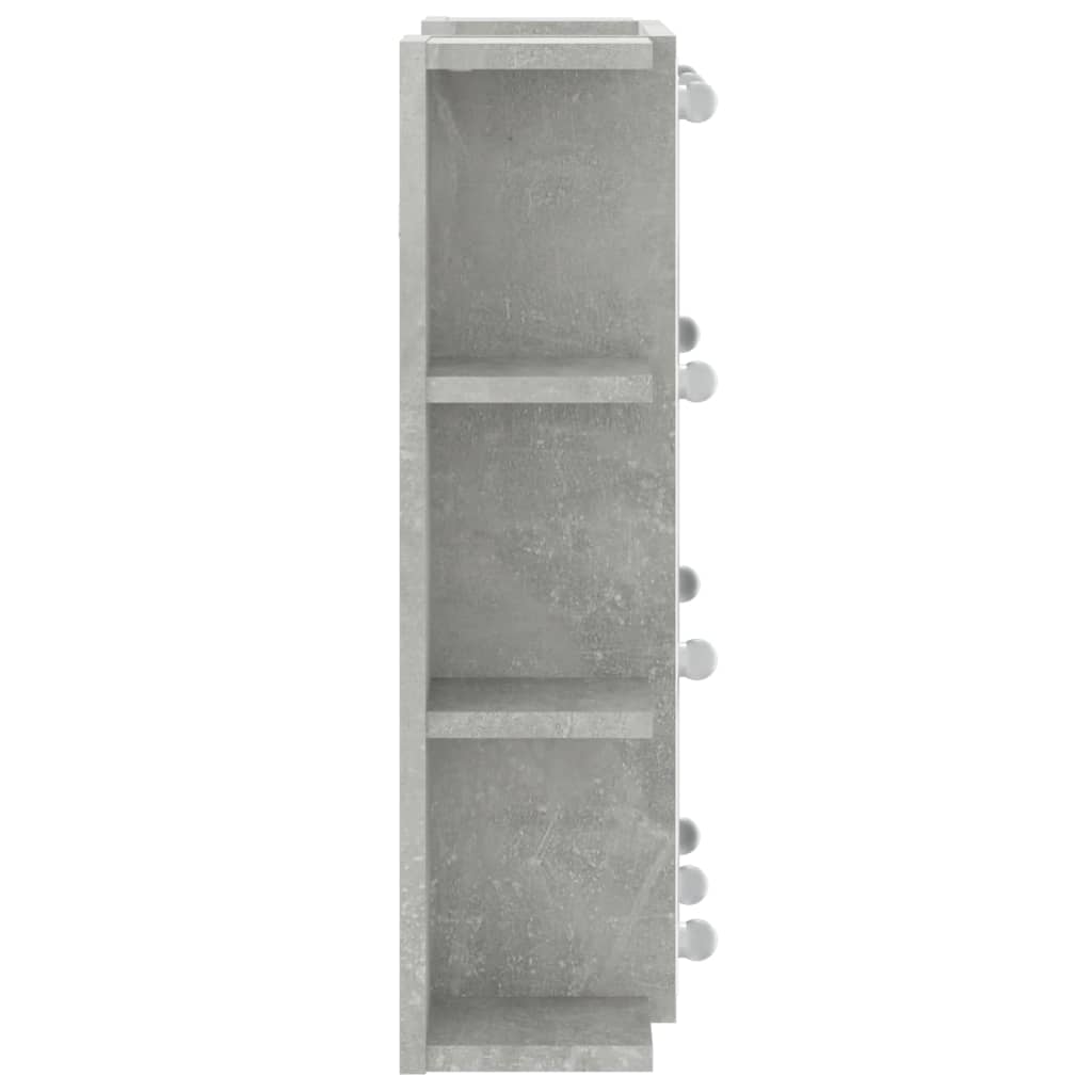 Veidrodinė spintelė su LED, betono pilka, 70x16,5x60cm