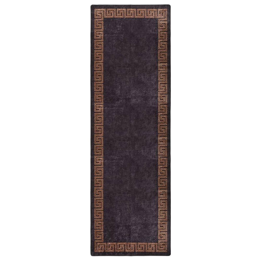 Kilimas, juodos ir auksinės spalvos, 80x300cm, neslystantis