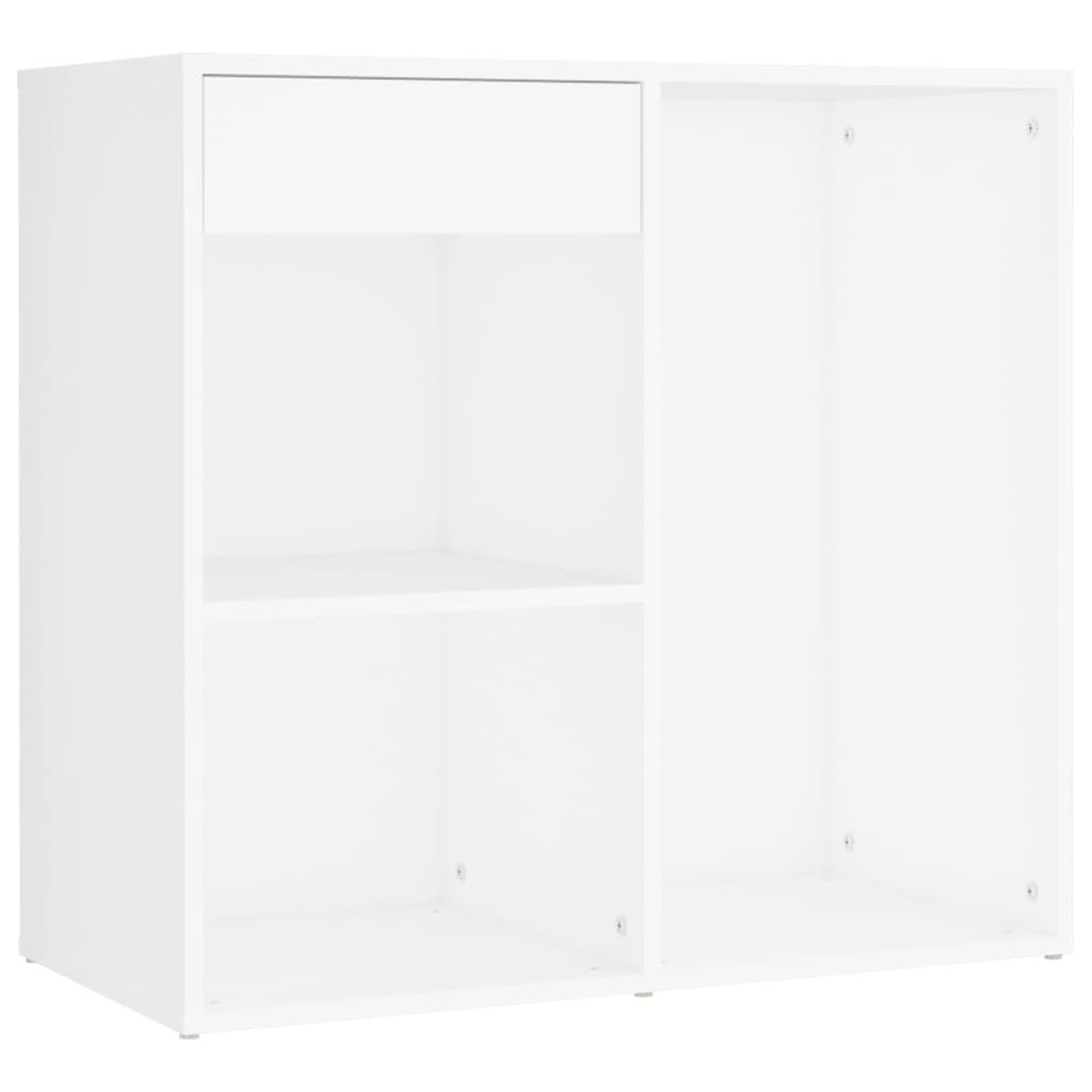 Kosmetinis staliukas su LED ir spintele, baltas, mediena