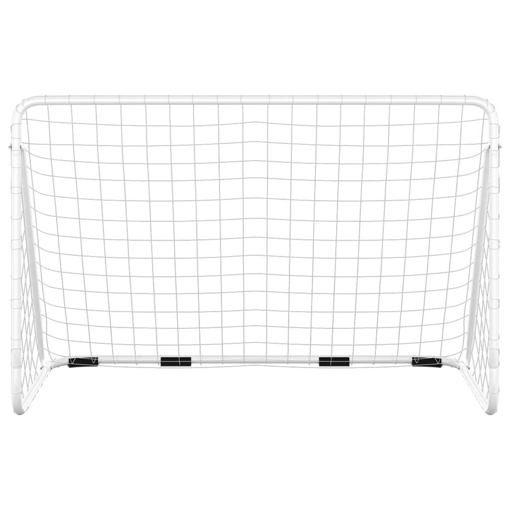 Futbolo vartai su tinklu, balti, 180x90x120cm, plienas