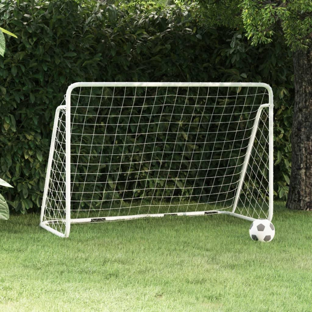 Futbolo vartai su tinklu, balti, 180x90x120cm, plienas