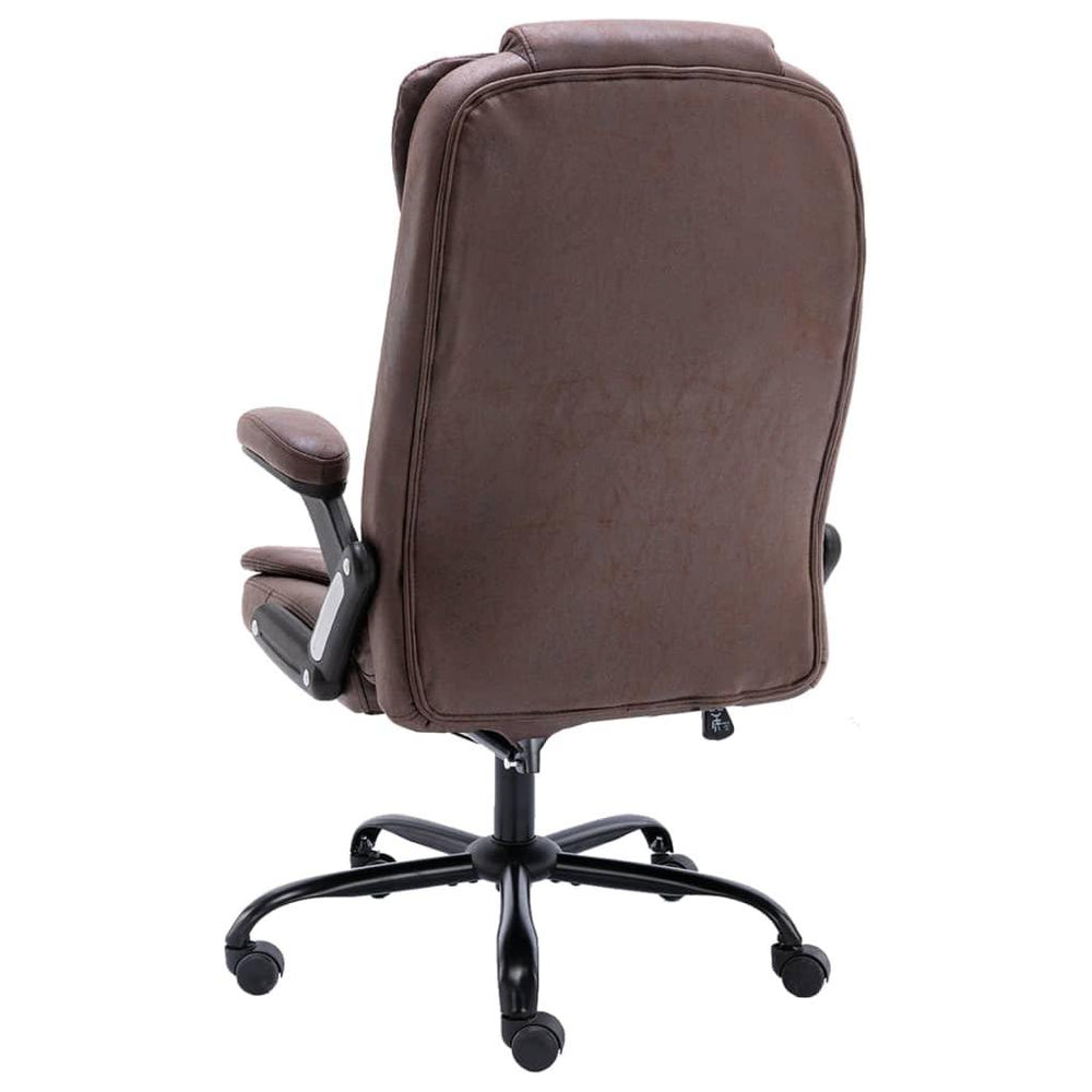 Biuro kėdė, tamsiai rudos spalvos, tikra oda
