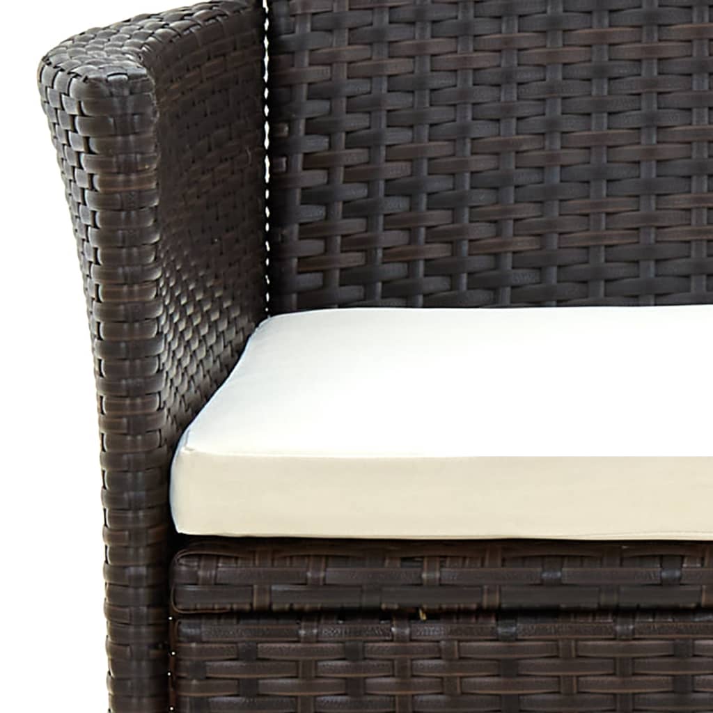 Sodo kėdės su pagalvėlėmis, 2vnt., rudos spalvos, poliratanas