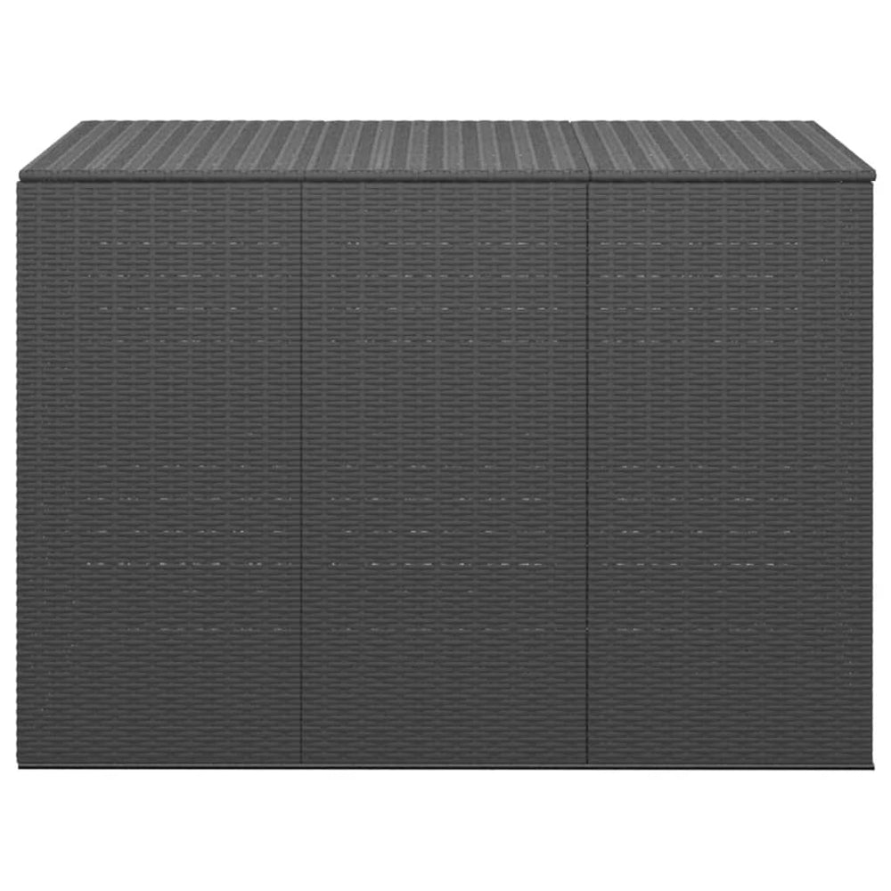 Sodo dėžė pagalvėlėms, juoda, 145x100x103cm, PE ratanas