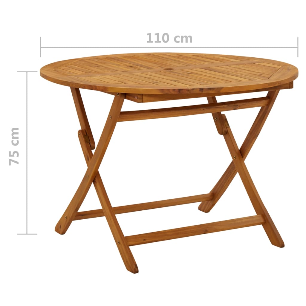 Sulankstomas sodo stalas, 110cm, akacijos medienos masyvas