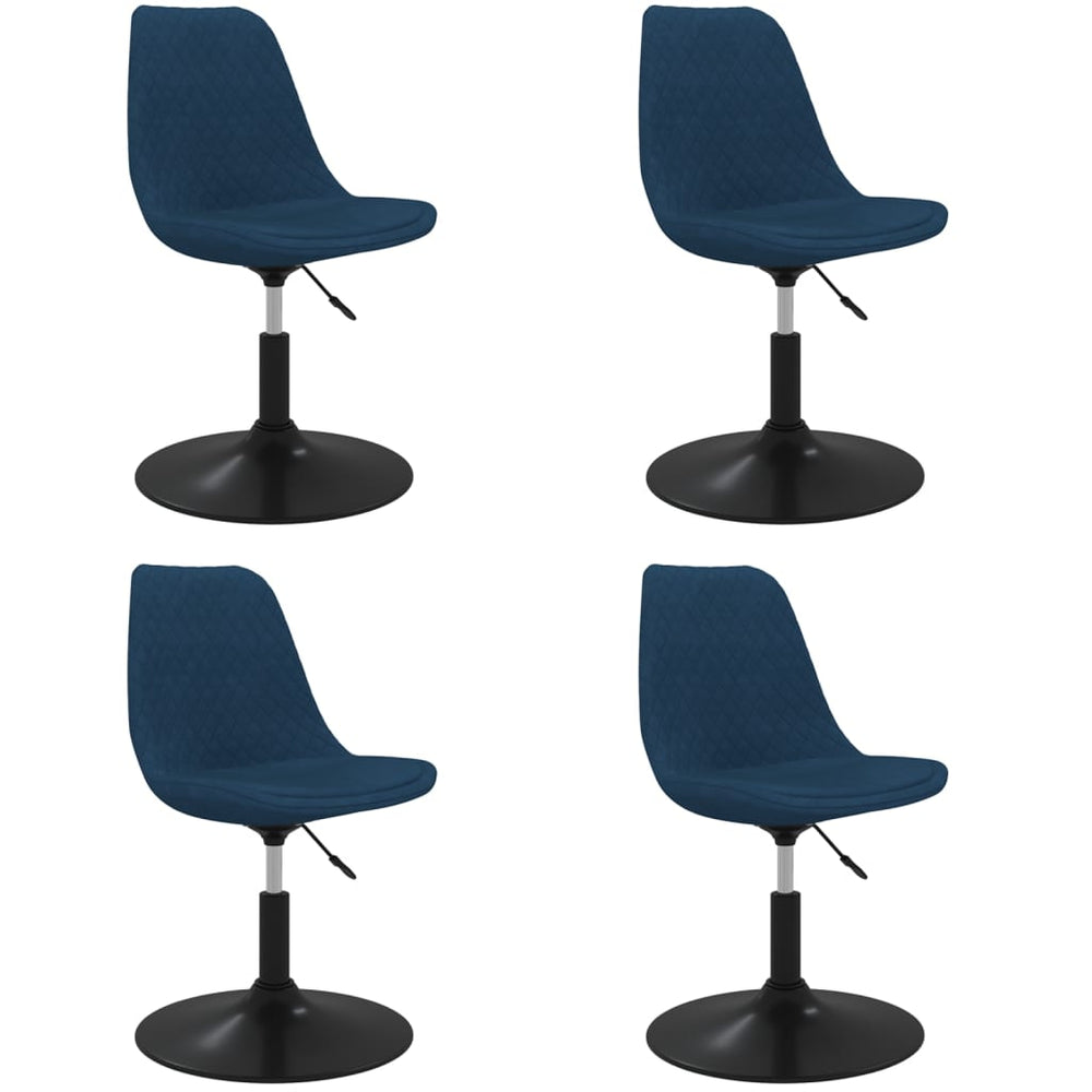 Pasukamos valgomojo kėdės, 4vnt., mėlynos spalvos, aksomas