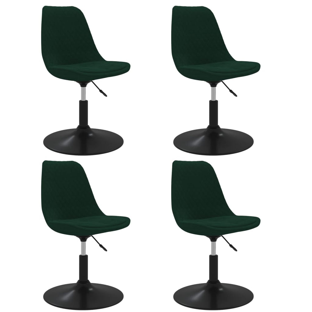 Pasukamos valgomojo kėdės, 4vnt., tamsiai žalios, aksomas