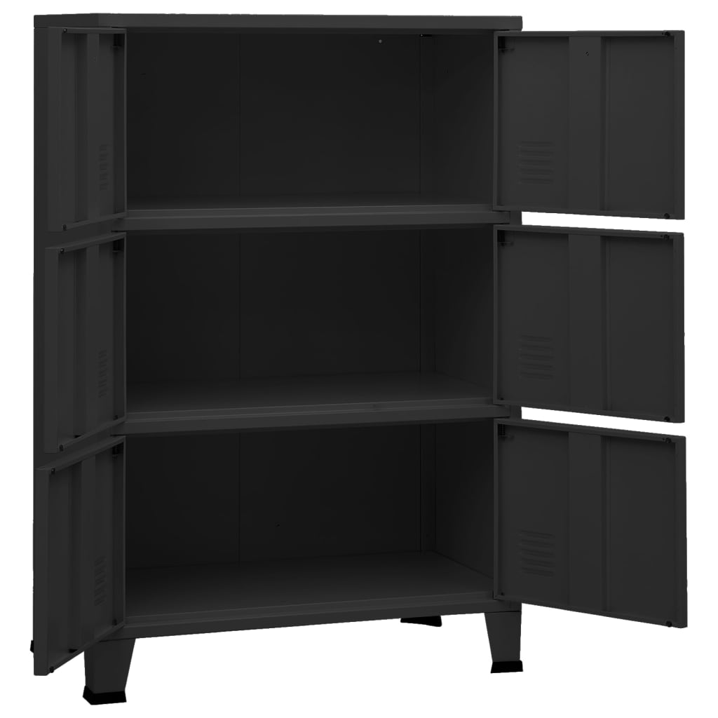 Spintelė dokumentams, juoda, 75x40x115cm, metalas
