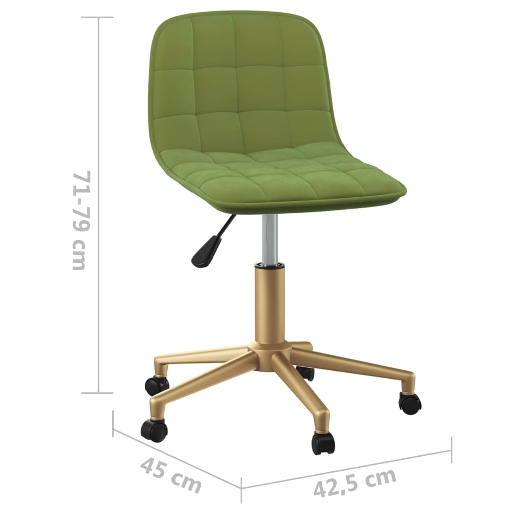Pasukama biuro kėdė, šviesiai žalios spalvos, aksomas (334130)