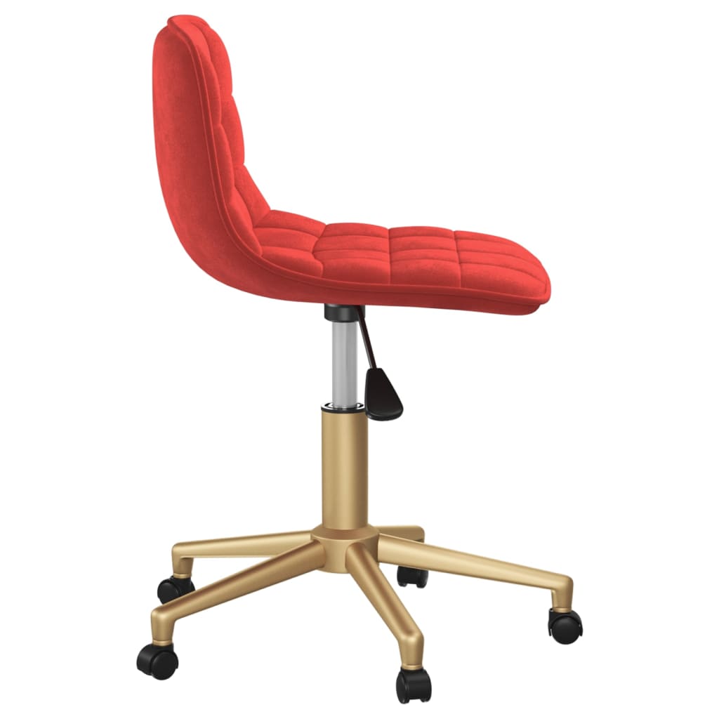 Pasukama biuro kėdė, raudonojo vyno spalvos, aksomas (334134)