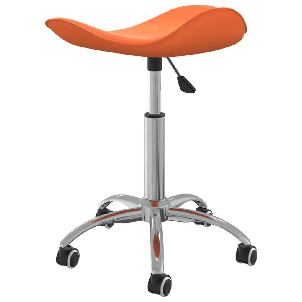 Biuro kėdė, oranžinės spalvos, dirbtinė oda (323690)